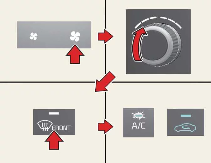 Kia EV6 automatic climate control windshield defrost function