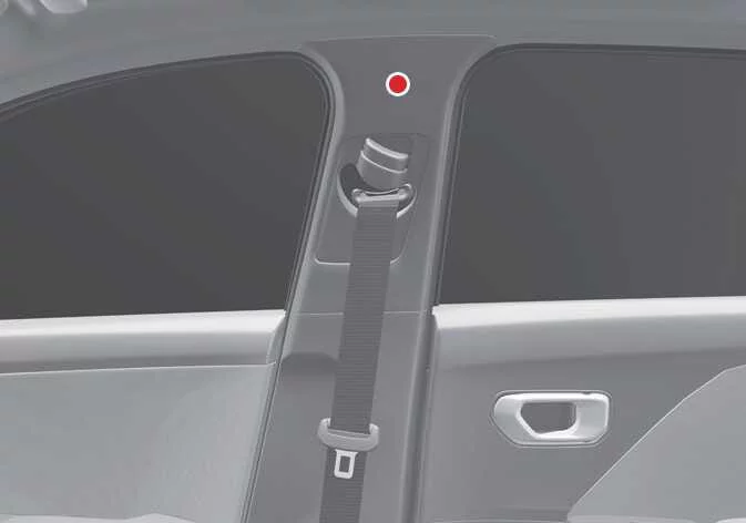 Illustration of the curtain airbag location along the roof rail of the Kia K4