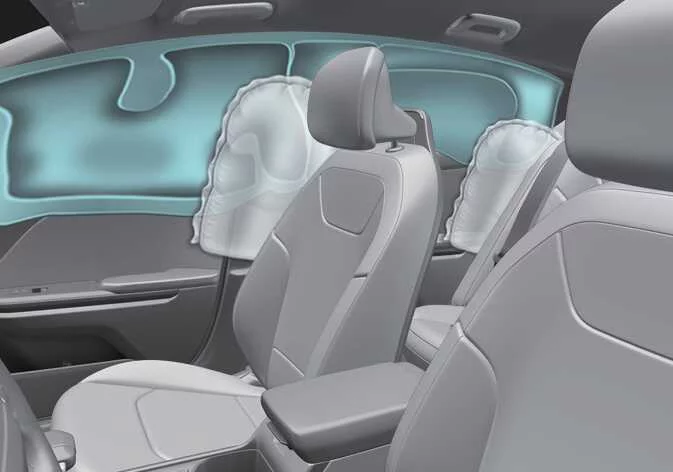 Close-up view of the curtain airbag deployment zone in the Kia K4