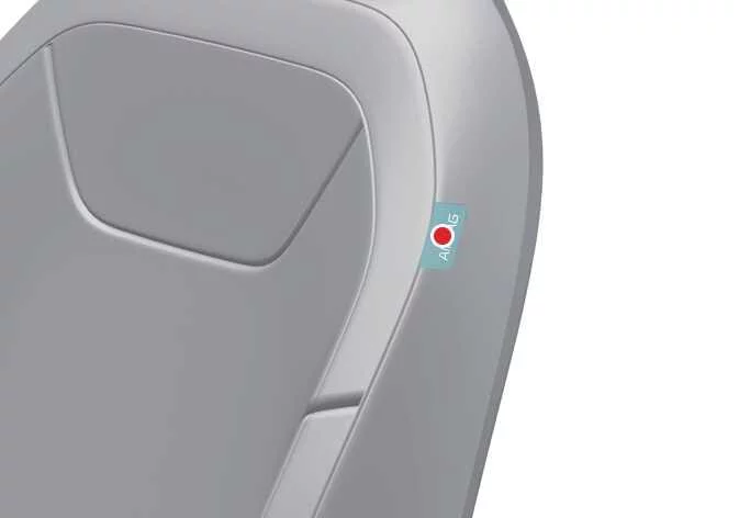 Diagram showing the location of the side airbag in the front seat of the Kia K4