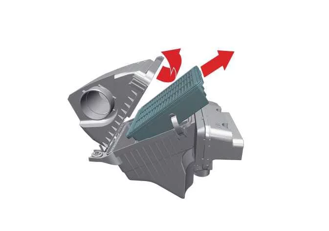Opening the Kia K4 air cleaner housing cover