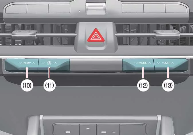 Integrated climate control buttons on the Kia K4 dashboard