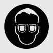 Warning icon: Wear eye protection and follow safety procedures