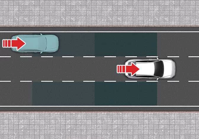 Kia K4 instrument cluster view showing blind-spot detection alert