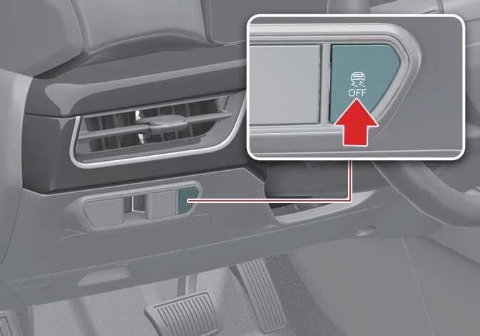 Diagram showing the Kia K4 Electronic Stability Control system intervention on a curved road