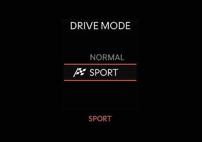 Kia K4 instrument cluster displaying SPORT drive mode