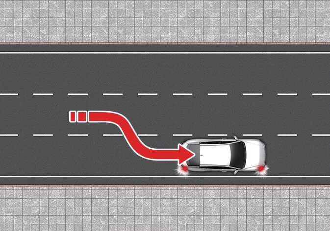 Kia K4 side-view mirror and dashboard indicator showing lane change assist operation
