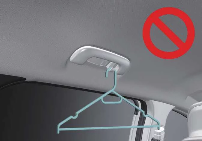 Warning visualization for proper coat hook usage in the Kia K4