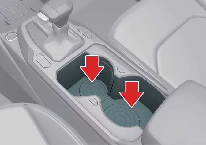 Front center console cup holder location in the Kia K4