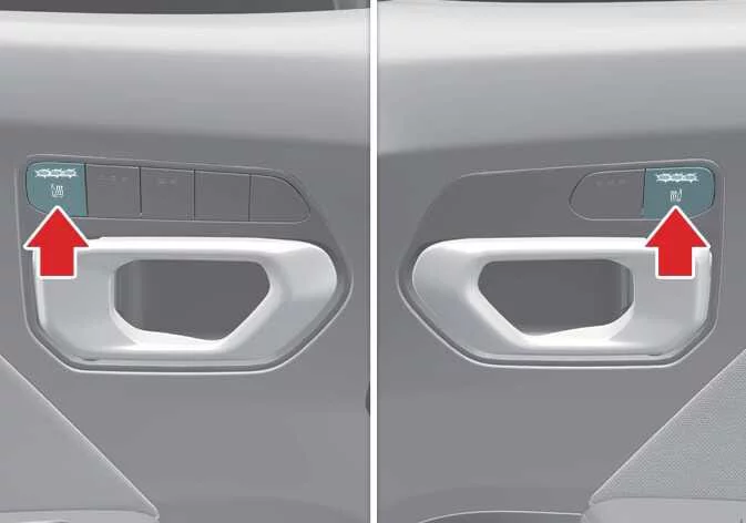 Front seat heating control buttons in the Kia K4 center console