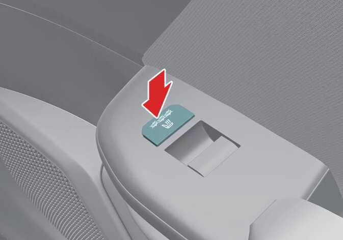 Rear seat heating control switch in the Kia K4 interior