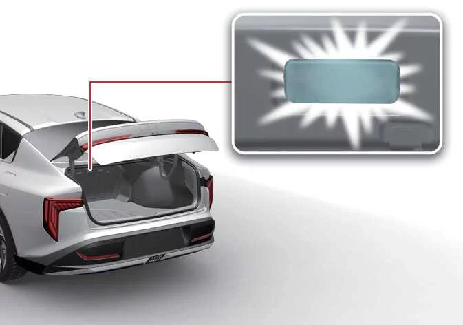 Trunk illumination light located in the Kia K4 4-door sedan