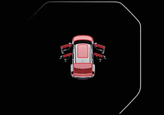 Kia K4 instrument cluster displaying a visual warning that a door is not securely closed