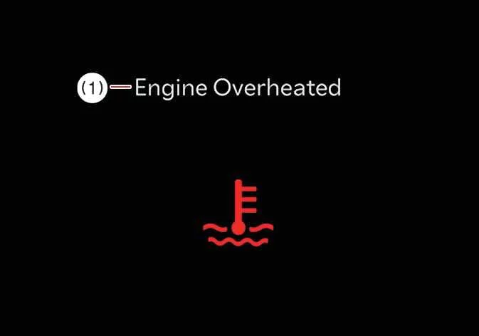 Critical engine overheating warning message displayed on the Kia K4 instrument cluster