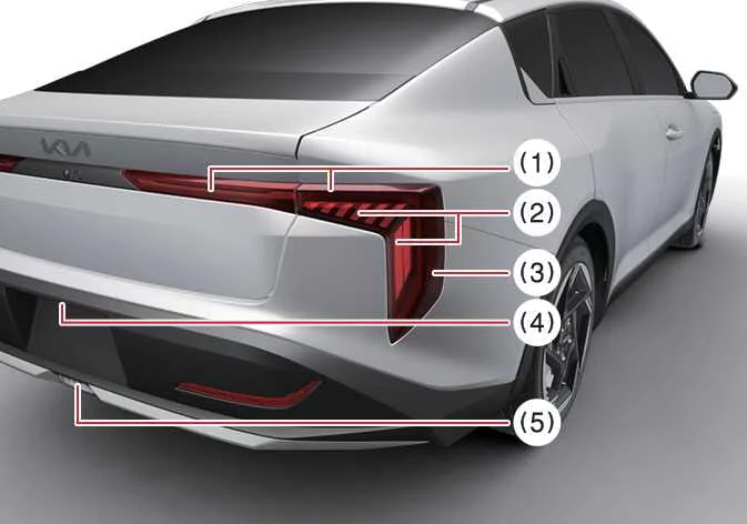 Rear combination lamp positioning for Kia K4 4-Door Type A