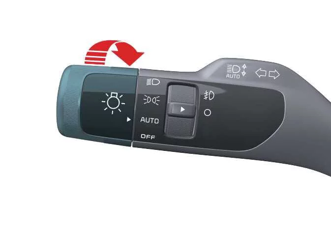 Diagram showing Kia K4 auto light functionality