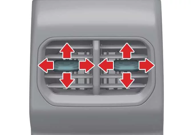 Rear passenger ventilation vent location for the Kia K4