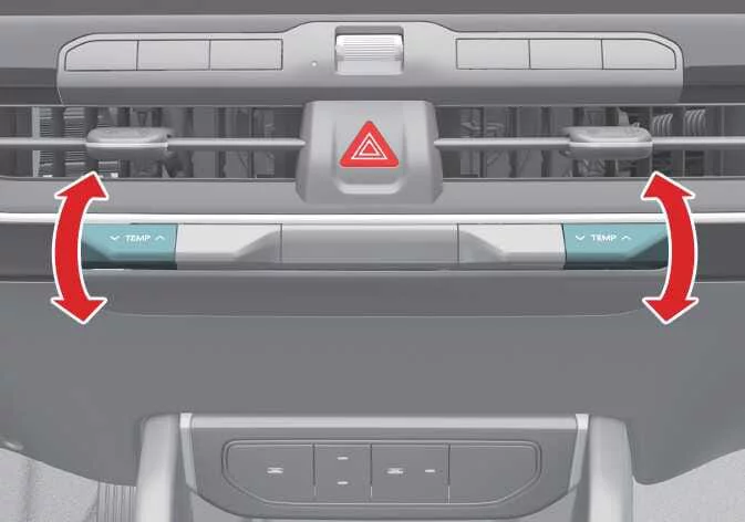 Kia K4 climate temperature control adjustment mechanism