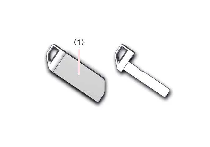 Kia K4 proximity smart key fob disassembly guide detailing how to remove the mechanical key protective cover to extract the emergency metal backup key blade