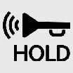 Icon representation of the red emergency panic horn audio alarm activation trigger
