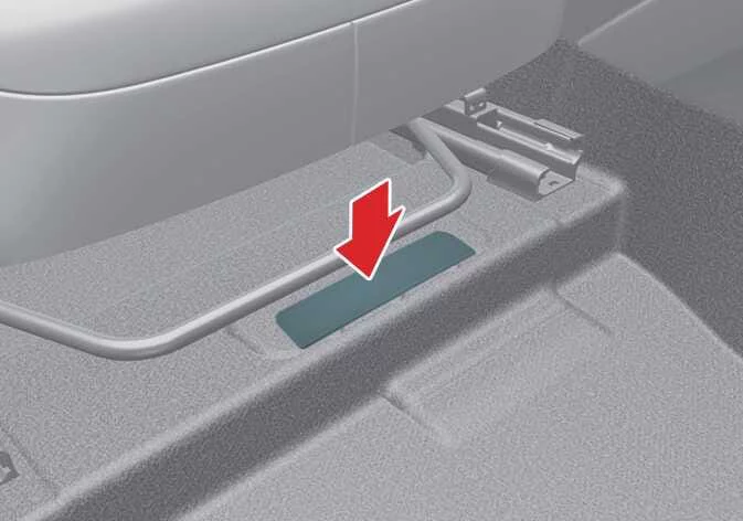 Location of the Kia K4 Vehicle Identification Number VIN stamped on the floor frame under the front passenger seat with a protective plastic access cover