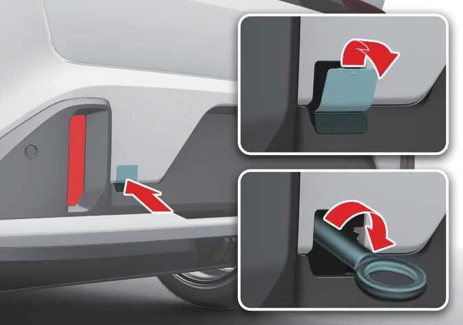 Rear towing hook access point specifically for Kia K4 GT-line