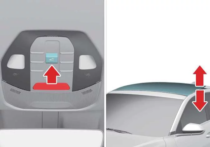 Kia K4 sunroof glass in the tilted open position for cabin ventilation