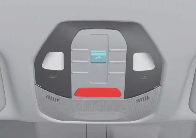 Overhead roof console switch module layout highlighting the electronic sliding and tilting glass controller switch panel for a Kia K4