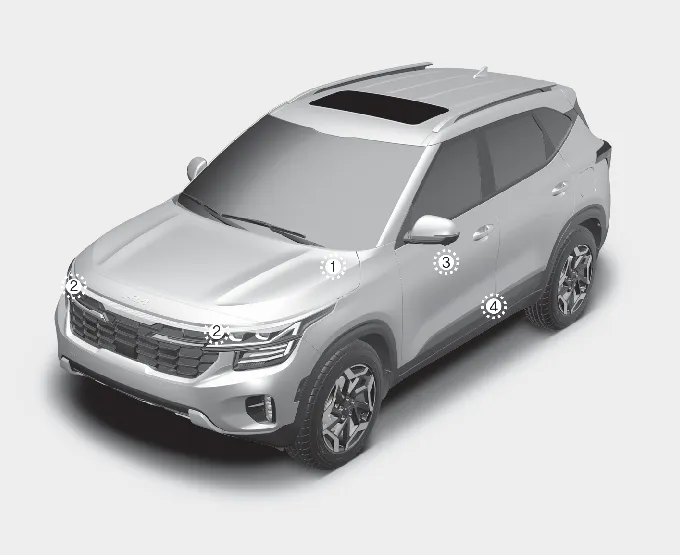 Kia Seltos air bag collision sensor locations overview