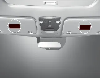 Kia Seltos air bag warning label on the sun visor