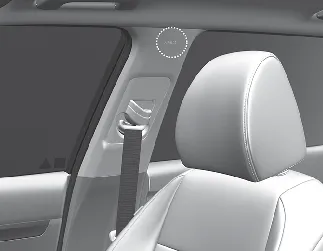 Kia Seltos curtain air bag location along the roof rail above the doors