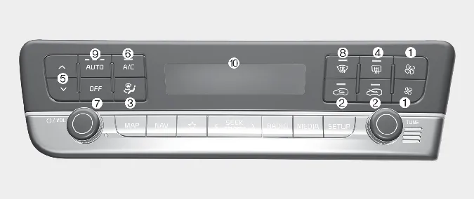 Kia Seltos automatic climate control system Type A panel