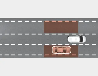 Kia Seltos Blind-Spot Collision-Avoidance Assist BCA detecting vehicle in blind spot