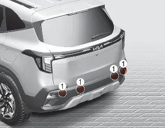 Kia Seltos rear corner radar detecting sensor location for BCA