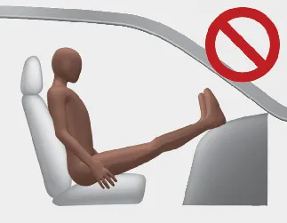 Kia Seltos warning not to place feet on the dashboard