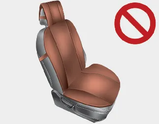 Kia Seltos warning not to use thick cushions or blankets on the passenger seat