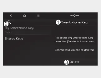 Kia Seltos Digital Key 2 Touch smartphone Delete My Smartphone Key menu