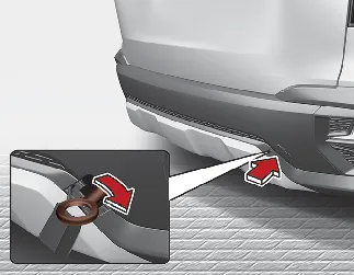 Kia Seltos rear emergency towing hook location