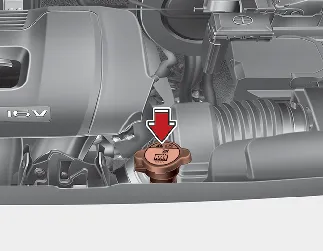 Kia Seltos gasoline 2.0 MPI coolant cap location