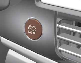 Kia Seltos illuminated ENGINE START STOP button