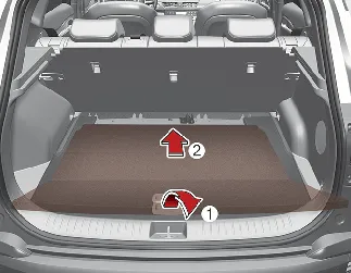 Kia Seltos luggage board storage area