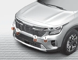 Kia Seltos front ultrasonic sensors for Forward Parking Distance Warning