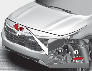 Kia Seltos secondary hood release lever