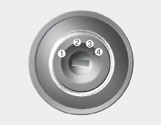 Kia Seltos ignition switch positions LOCK ACC ON and START