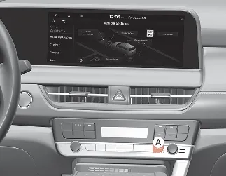 Kia Seltos infotainment SETUP button for vehicle settings