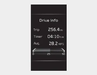 Kia Seltos LCD Trip Computer mode screen