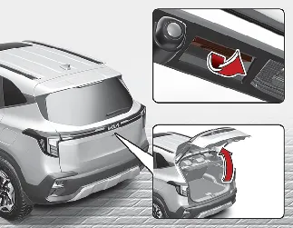 Kia Seltos liftgate handle for opening cargo area
