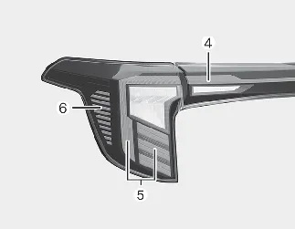 Kia Seltos rear combination lamp Type B LED position diagram