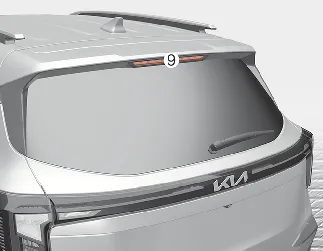 Kia Seltos high mounted stop lamp LED position diagram