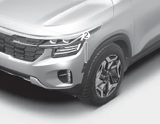 Kia Seltos front side marker lamp position diagram